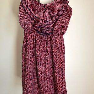 Coral and navy dress! Super cute! Wore once!